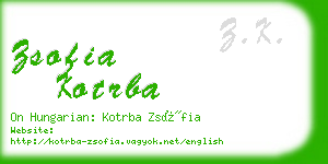 zsofia kotrba business card